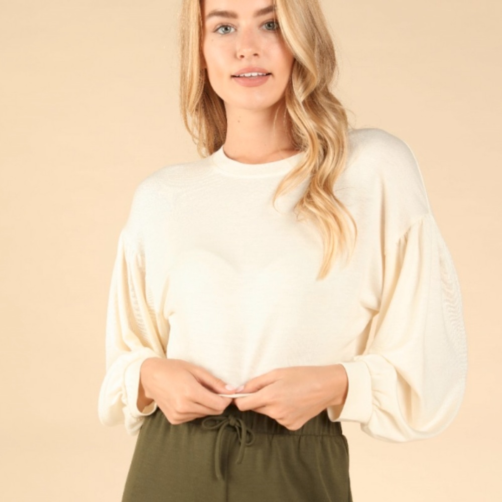 Bell Sleeve Cream Love Sleeve Top